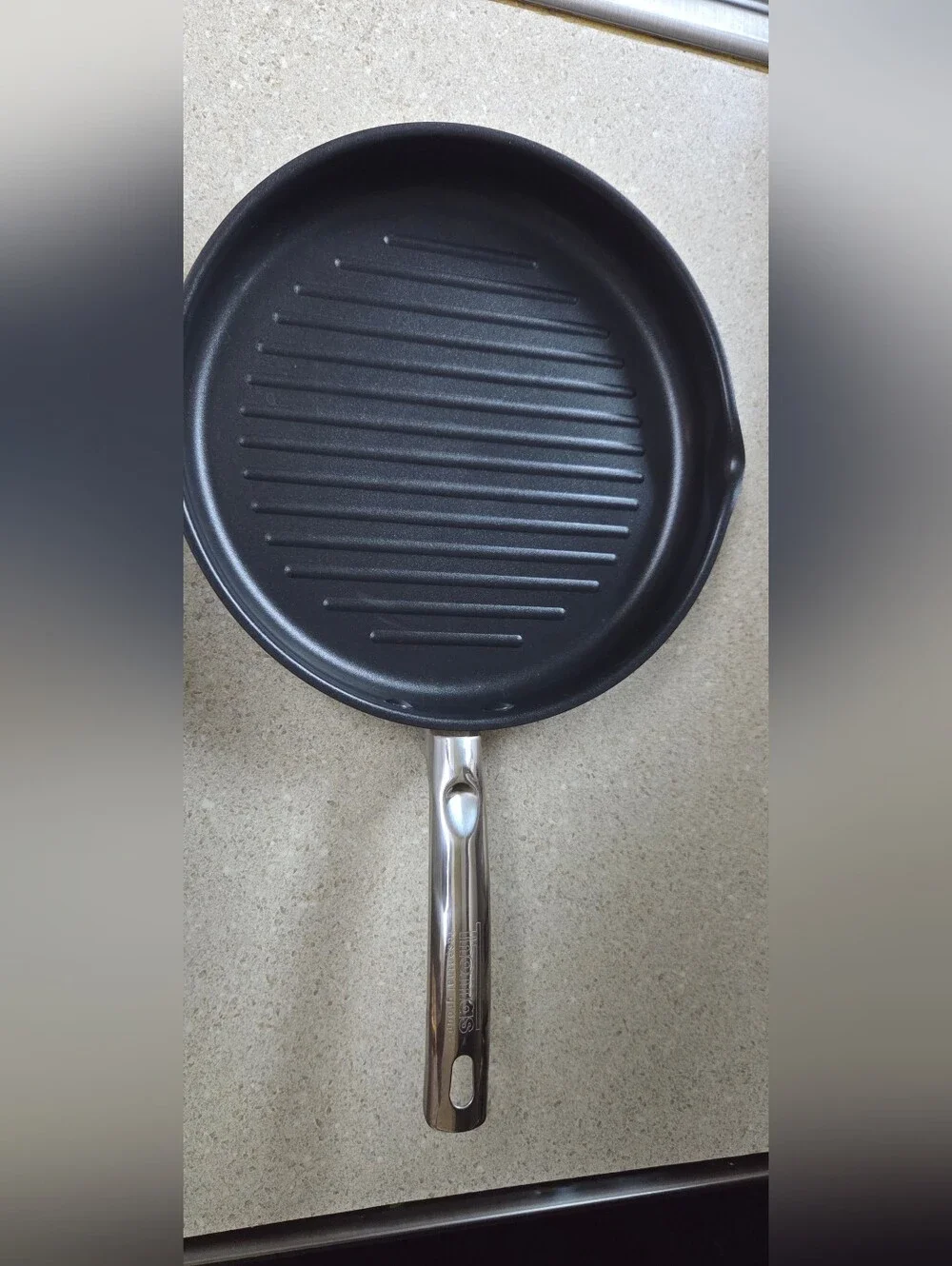 Black Nonstick Grill Pan with Stainless Steel Handle